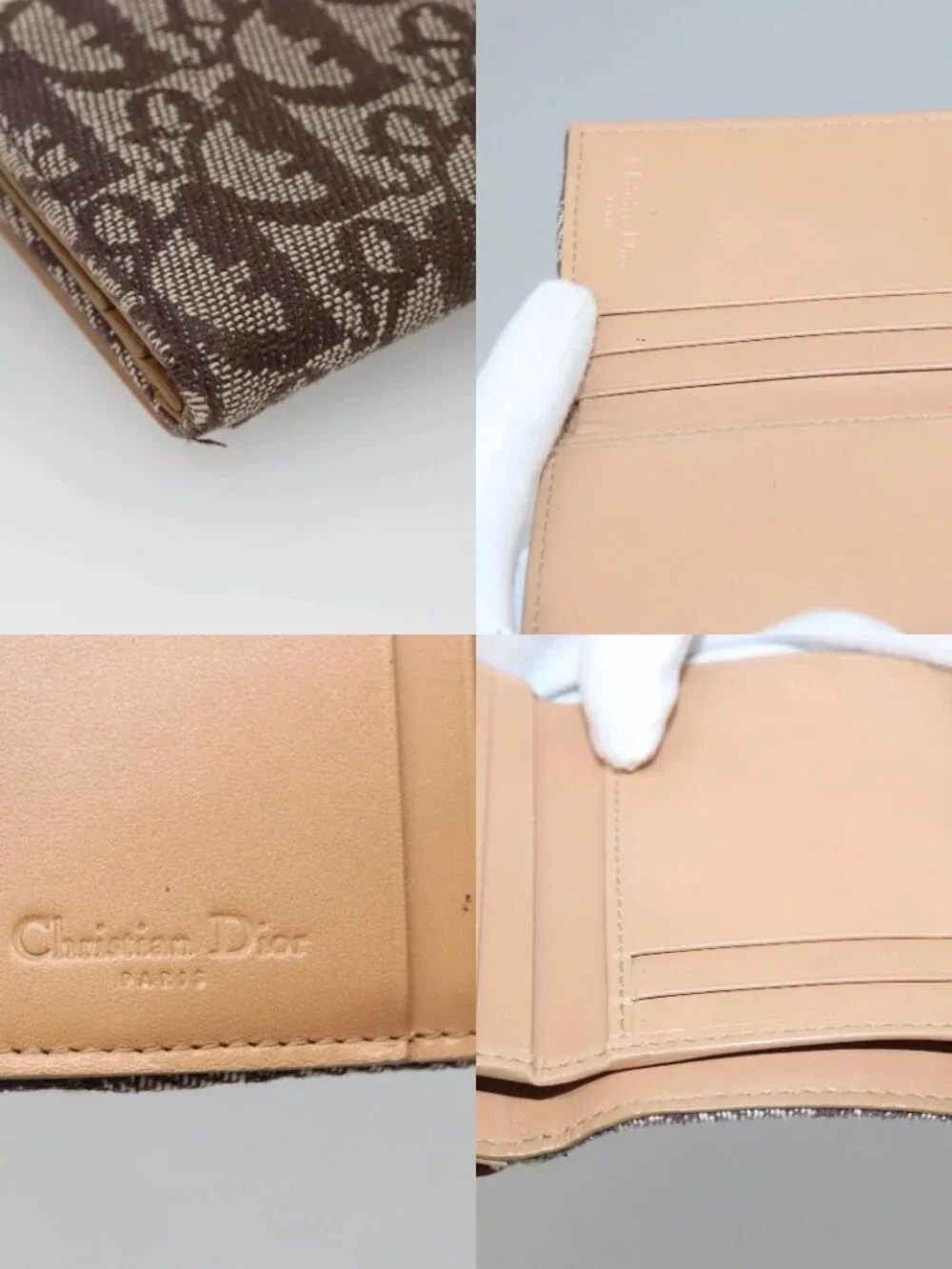 Christian Dior Trotter Canvas Wallet Black Auth ac3872